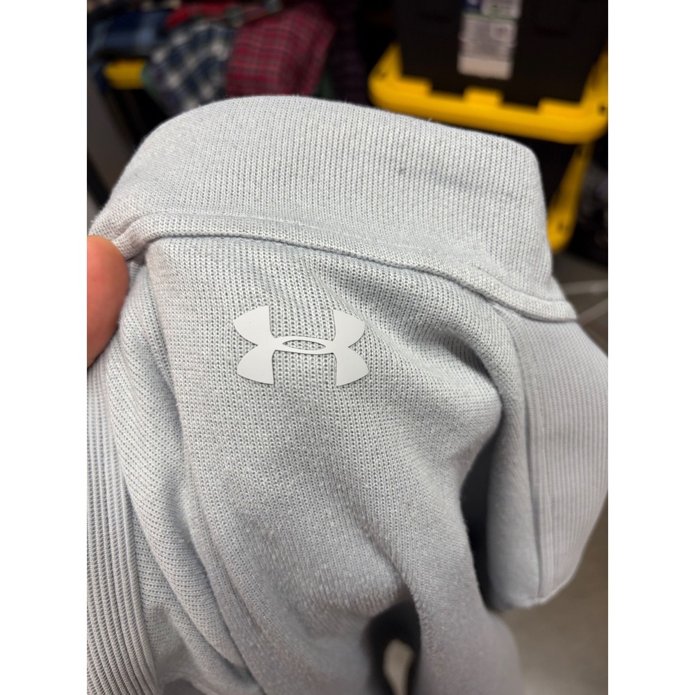 Under Armour ColdGear Mens Large Light Grey 1/4 Zip Pullover Sweater Loose Fit - Picture 7 of 7